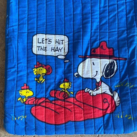 Peanuts Characters Other - Vintage 1965 Snoopy Blue & Red Sleeping Bag Set of 2 for plush Snoopy or Dolls